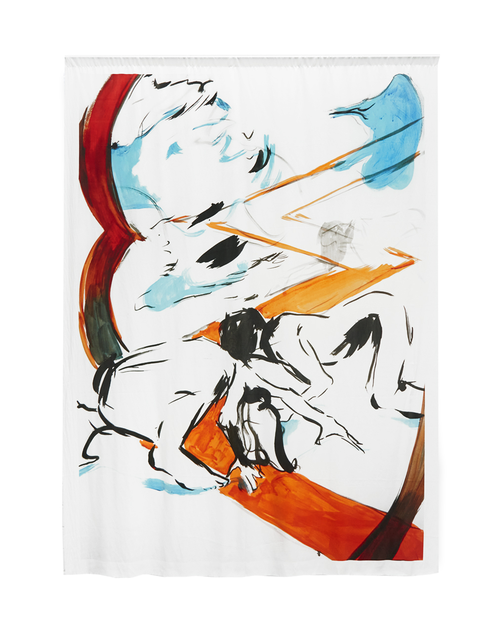 Fay Nicolson,'More important than action itself', reactive dye on silk, 130 x 173 cm, 2023