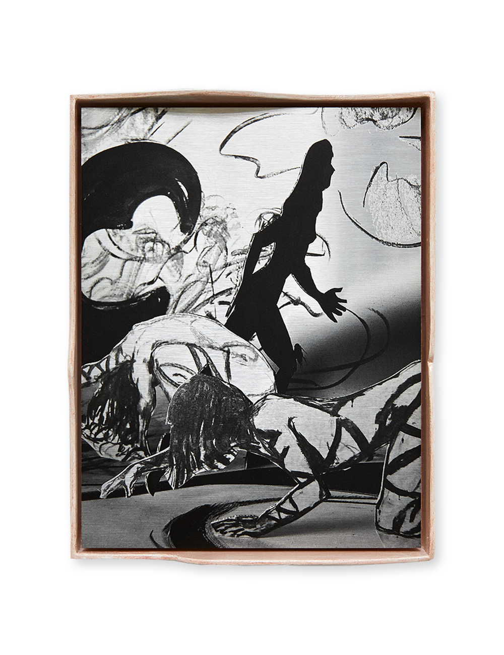 Fay Nicolson, A light image cast on a dark screen (III)’, UV print on brushed aluminium in artist’s frame, 21 x 27 cm, 2023.